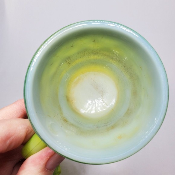 MCM FIRE KING Green Kimberly Mugs Cups Anchor Hocking Diamond Argyle Ombre 3 Set - Picture 13 of 13